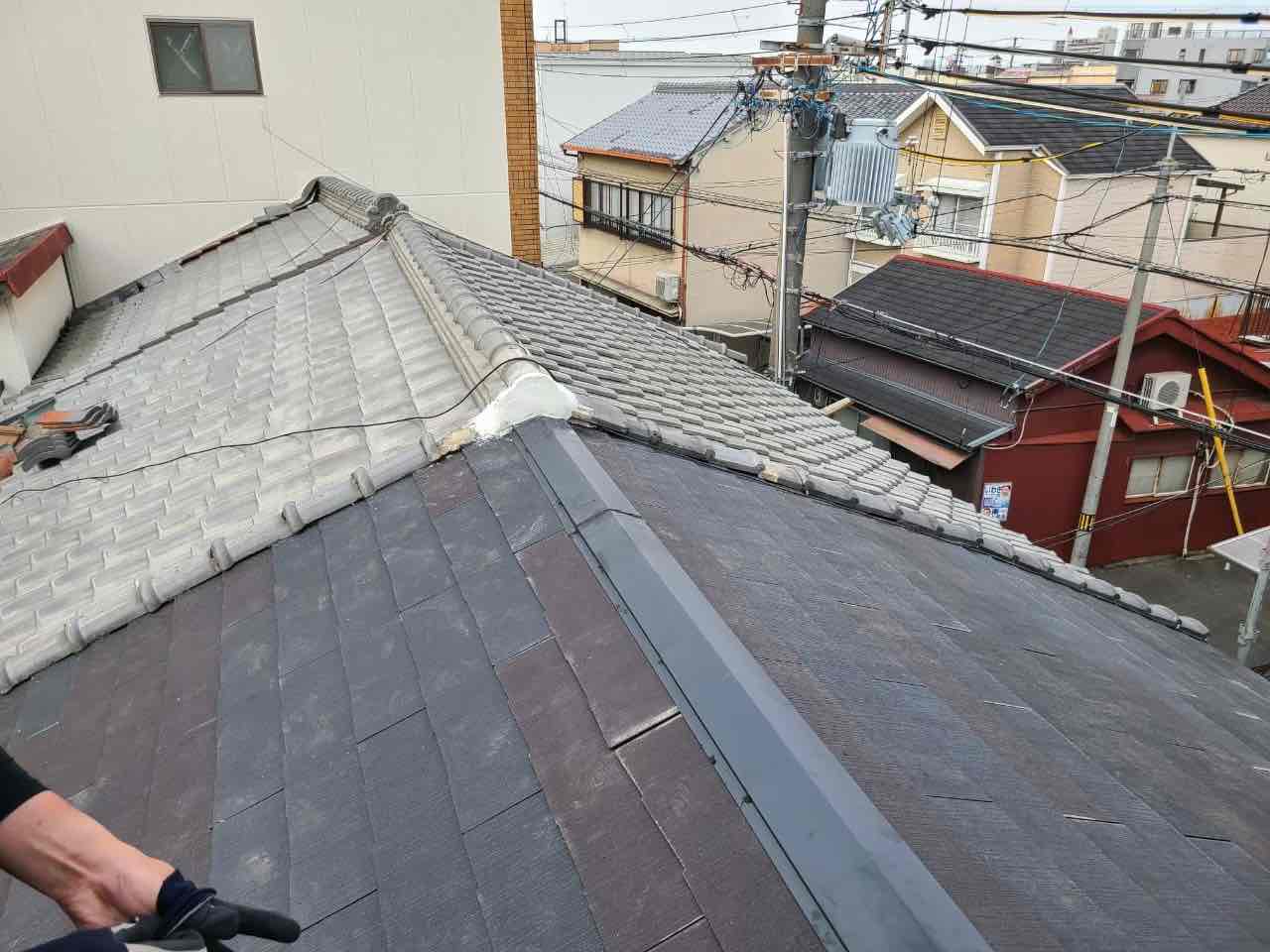 連棟の屋根のリフォーム
